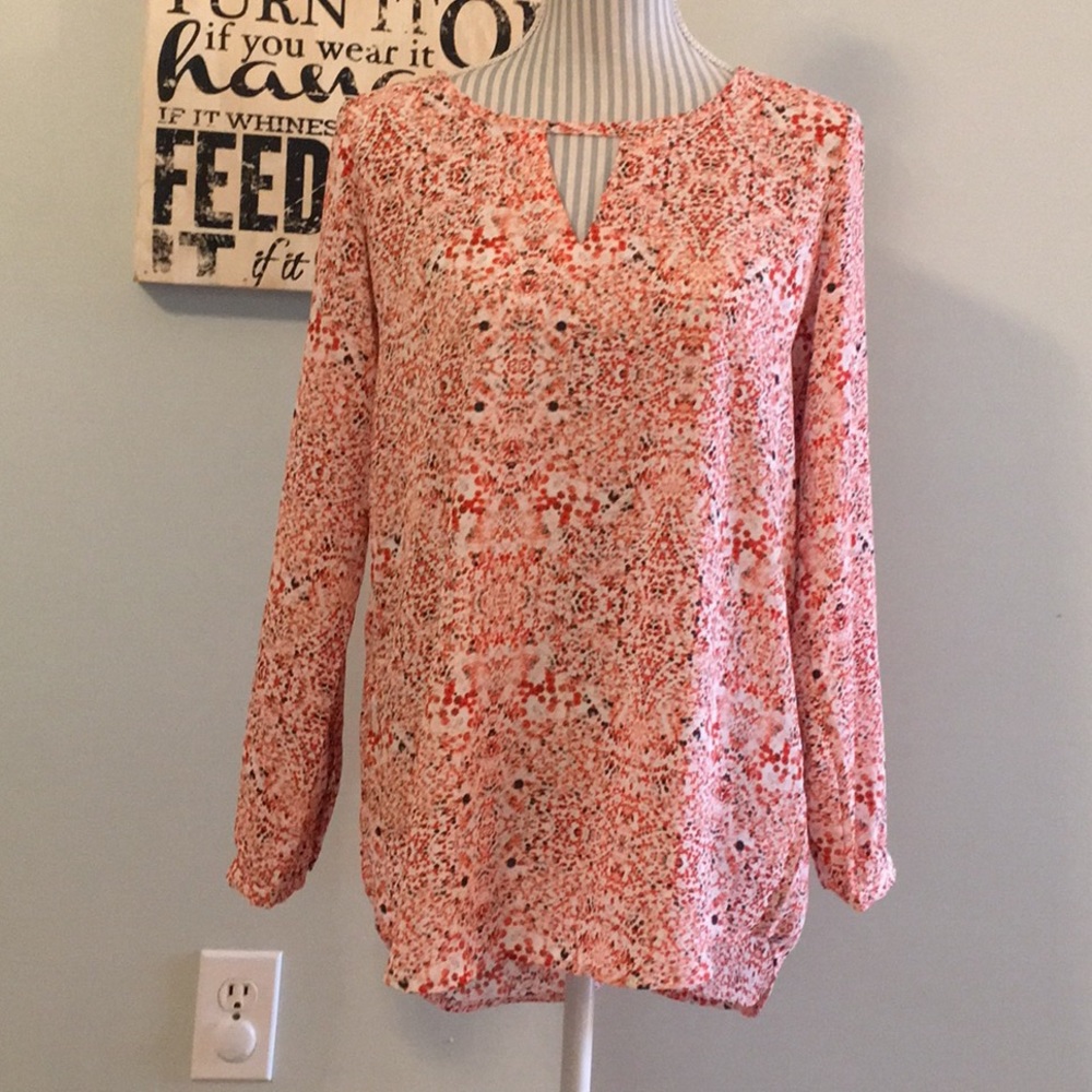 Harve Benard Blouse Keyhole Neck & Back with Split